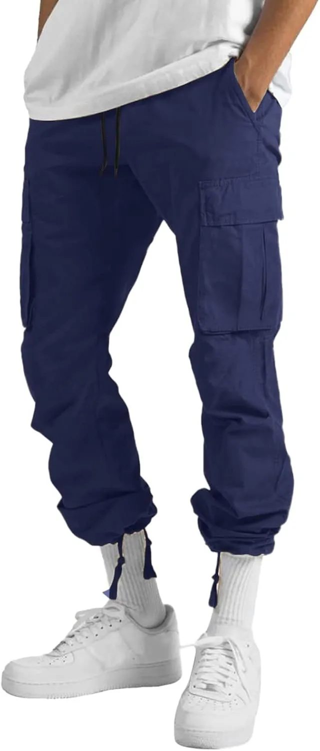 Cargo Pants for Men Relaxed Fit Straight Fit Pant Skinny Stretch Mens Multi-Pockets Men Cargo Pants Straight Fitness