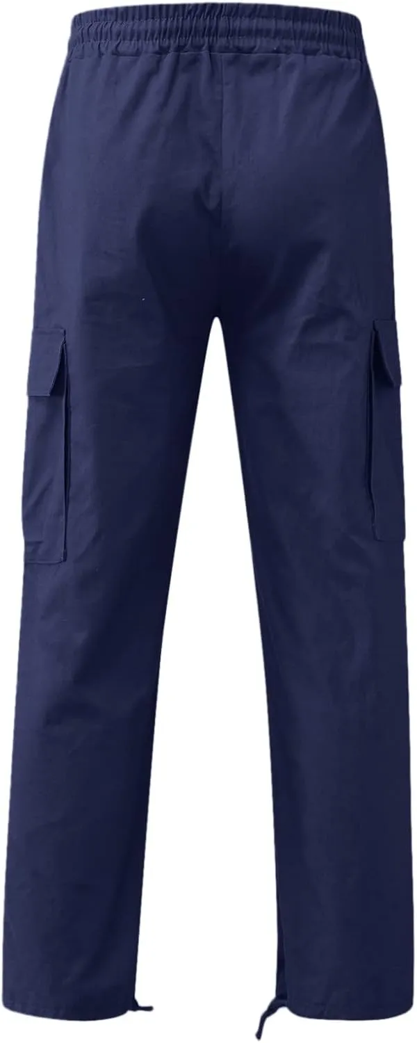 Cargo Pants for Men Relaxed Fit Straight Fit Pant Skinny Stretch Mens Multi-Pockets Men Cargo Pants Straight Fitness