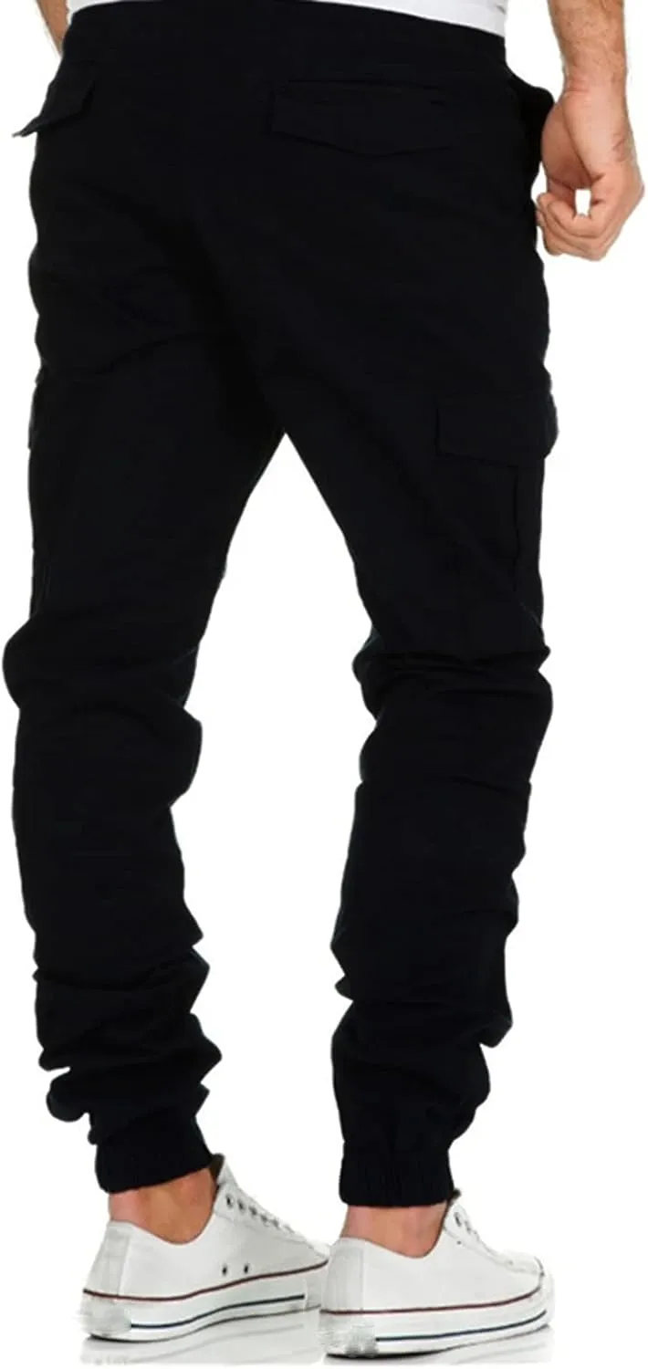 Cargo Pants for Men Slim Fit Wild Work Pants Workout Joggers Tapered Leg Sweatpants for Men with Pockets Hiking Trousers