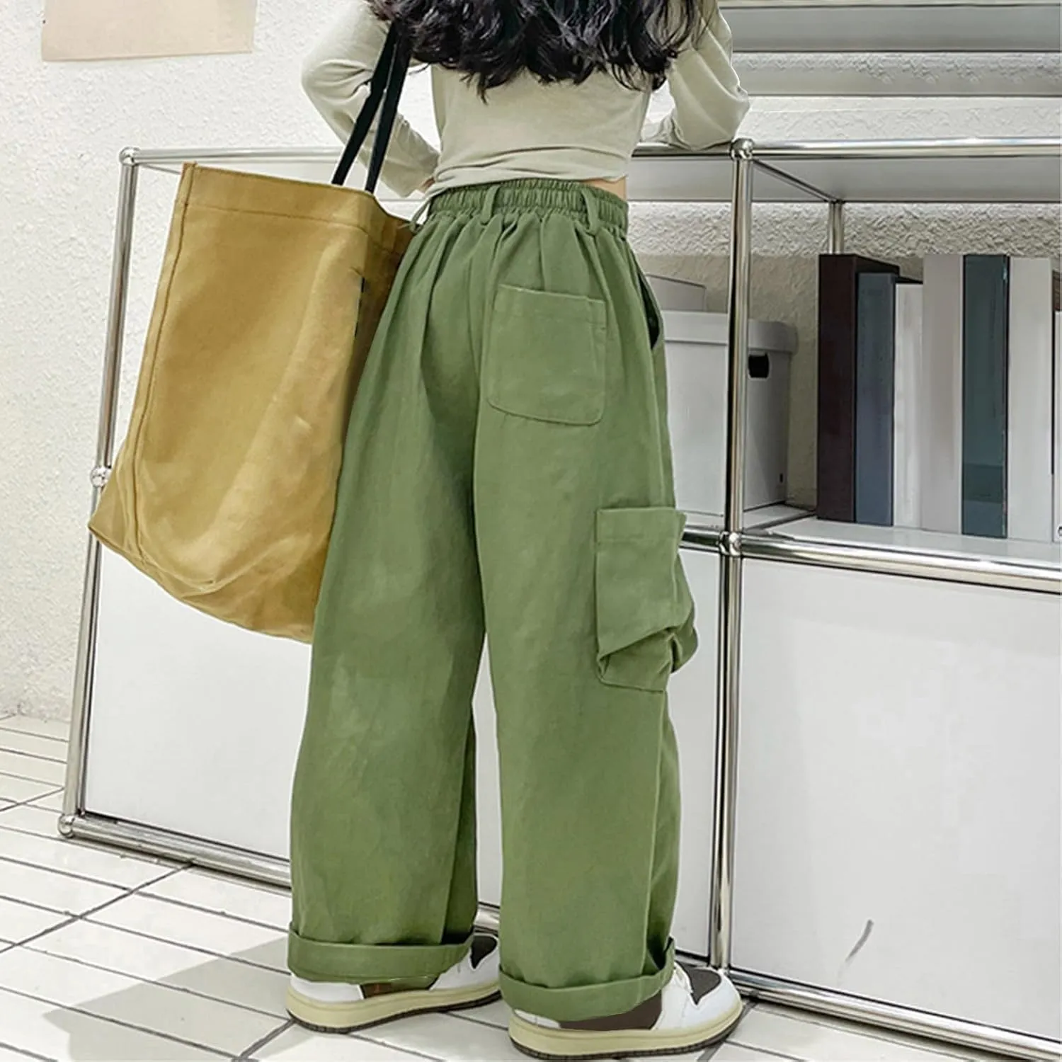 Cargo Pants for Teen Girls Kids Girls Baggy Jeans Star Print Loose Denim Wide Leg Pants Girls Uniform Pants