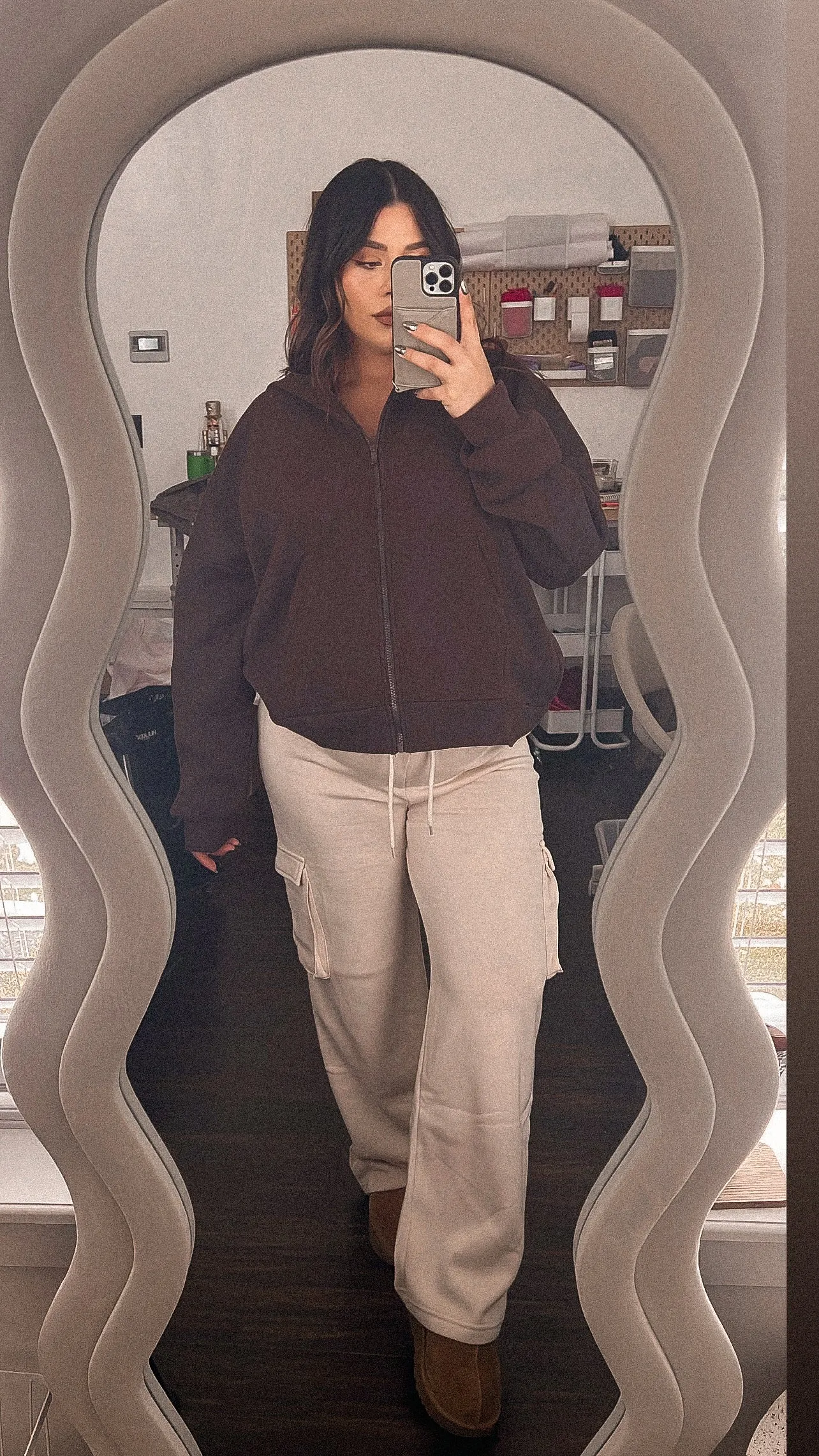 Cargo style straight leg sweatpants *2 COLORS*