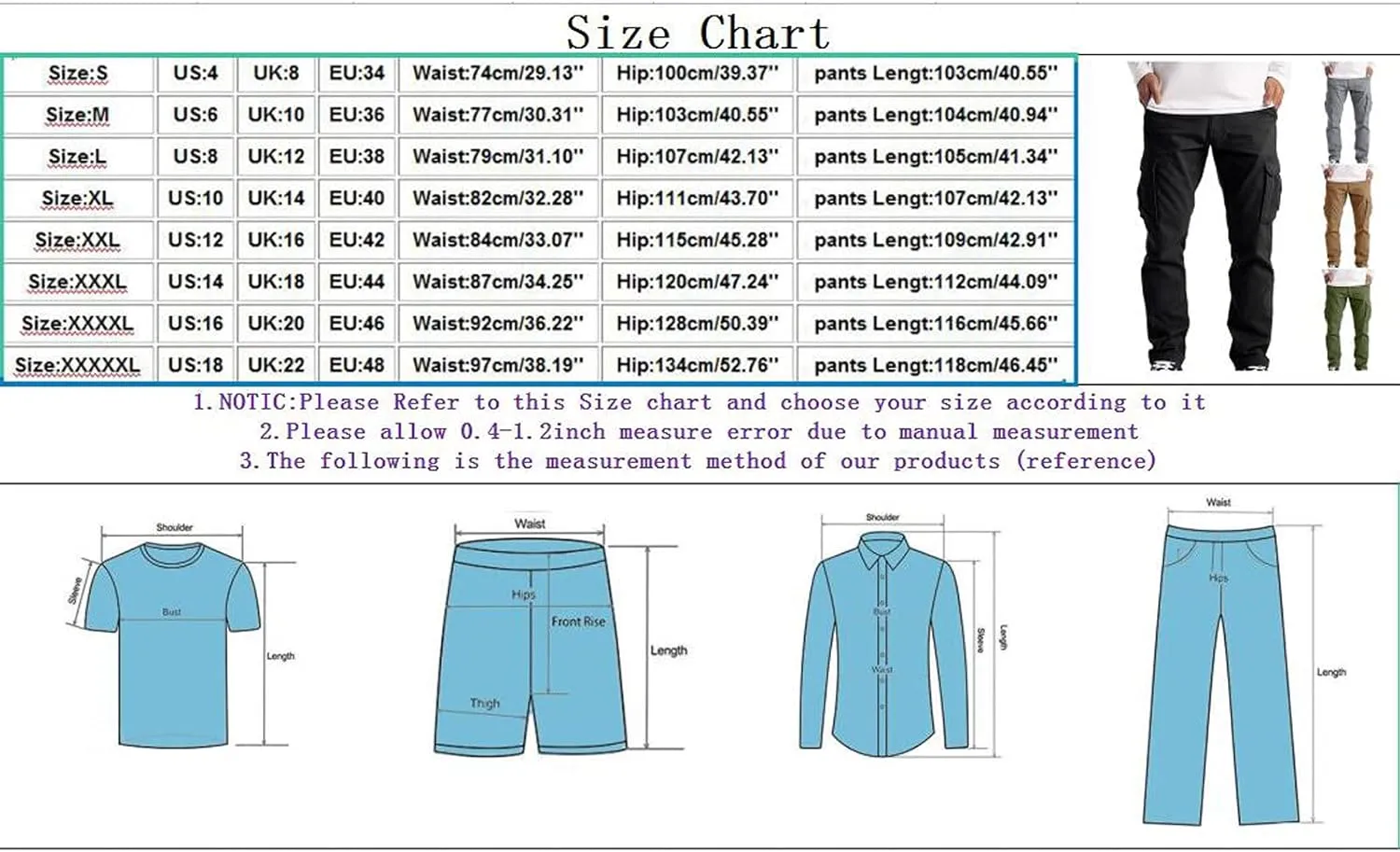 Cargo Sweatpants for Men Big and Tall Baggy Heavyweight Athletic Joggers Multi-Pockets Relaxed Fit Cargo Pants Men's