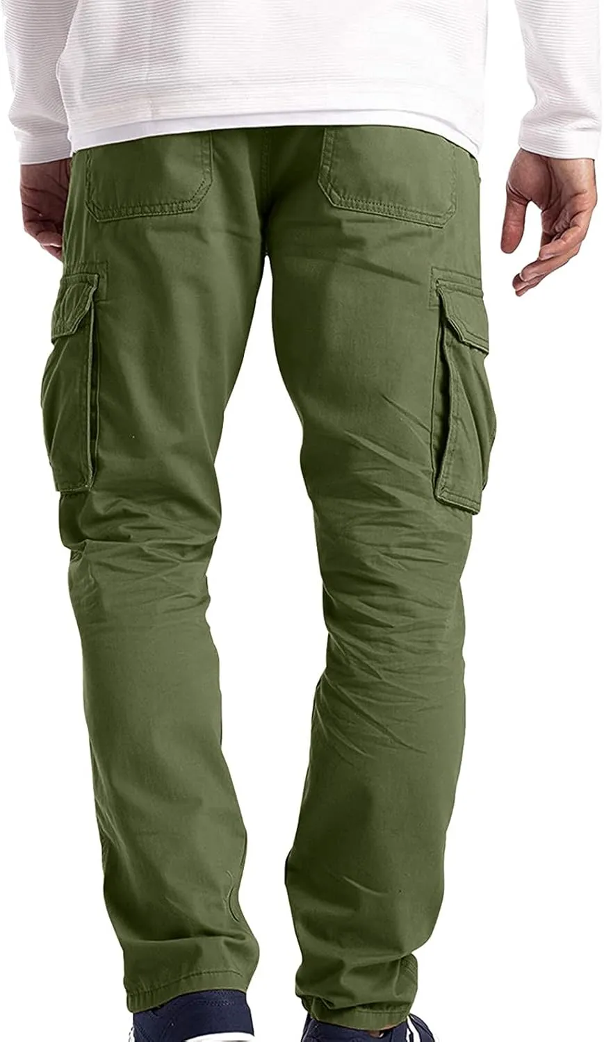 Cargo Sweatpants for Men Big and Tall Baggy Heavyweight Athletic Joggers Multi-Pockets Relaxed Fit Cargo Pants Men's