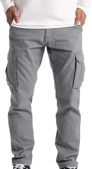 Cargo Sweatpants for Men Big and Tall Baggy Heavyweight Athletic Joggers Multi-Pockets Relaxed Fit Cargo Pants Men's