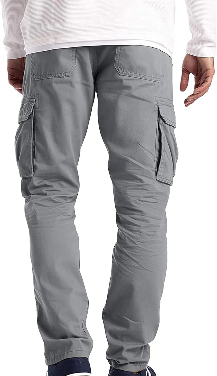 Cargo Sweatpants for Men Big and Tall Baggy Heavyweight Athletic Joggers Multi-Pockets Relaxed Fit Cargo Pants Men's