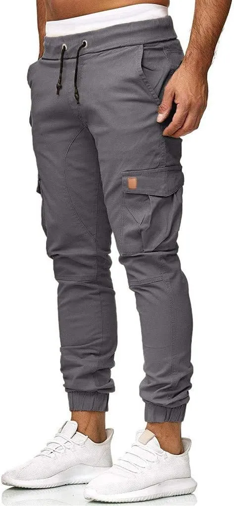 Cargo Sweatpants for Men Big and Tall Fit Cargo Pants for Men Stretch Men's Slim Fit Fleece Pants Winter Big and Tall