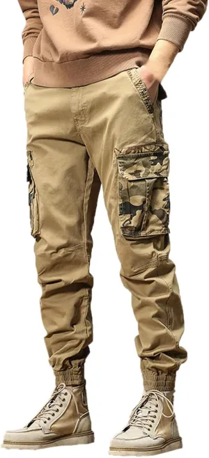Cargo Sweatpants for Men Big and Tall Joggers Cotton Cargo Sweatpants Trousers Long Pants Men's Casual Military Pants
