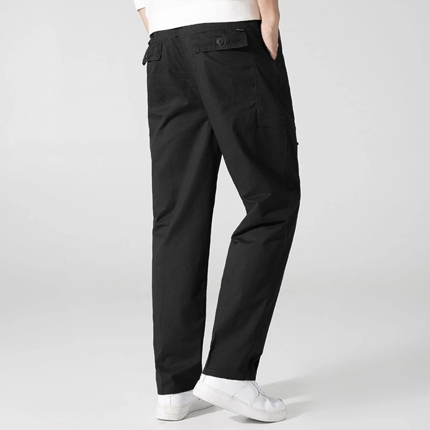 Cargo Sweatpants for Men Big and Tall Pockets Casual Streetwear Y2K Mens Cargo Pants Drawstring Hiking Pants Elastic