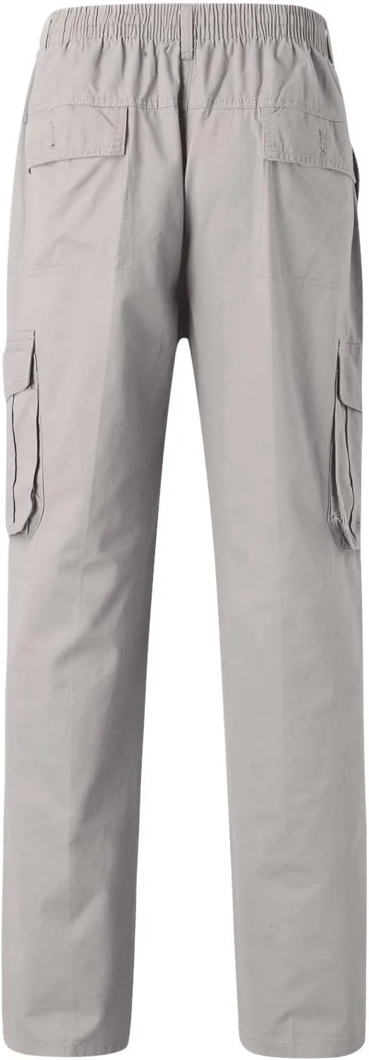 Cargo Sweatpants for Men Men's Drawstring Waist Zipper Hem Corduroy Cargo Pants with Pockets Men's Casual Drawstring