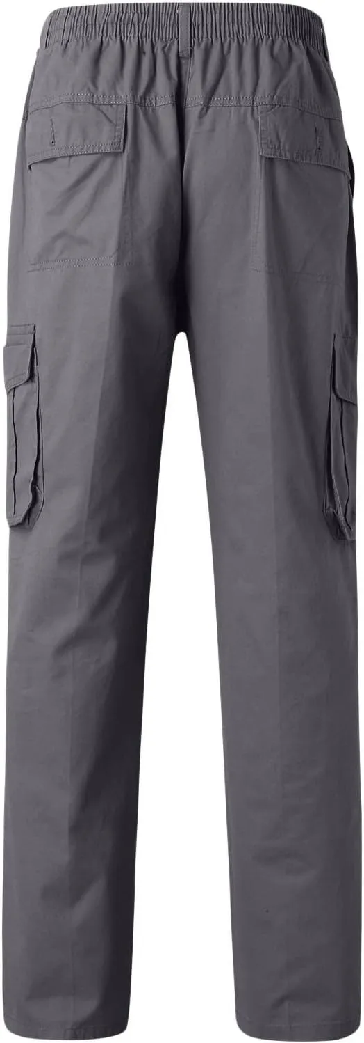 Cargo Sweatpants for Men Men's Drawstring Waist Zipper Hem Corduroy Cargo Pants with Pockets Men's Casual Drawstring