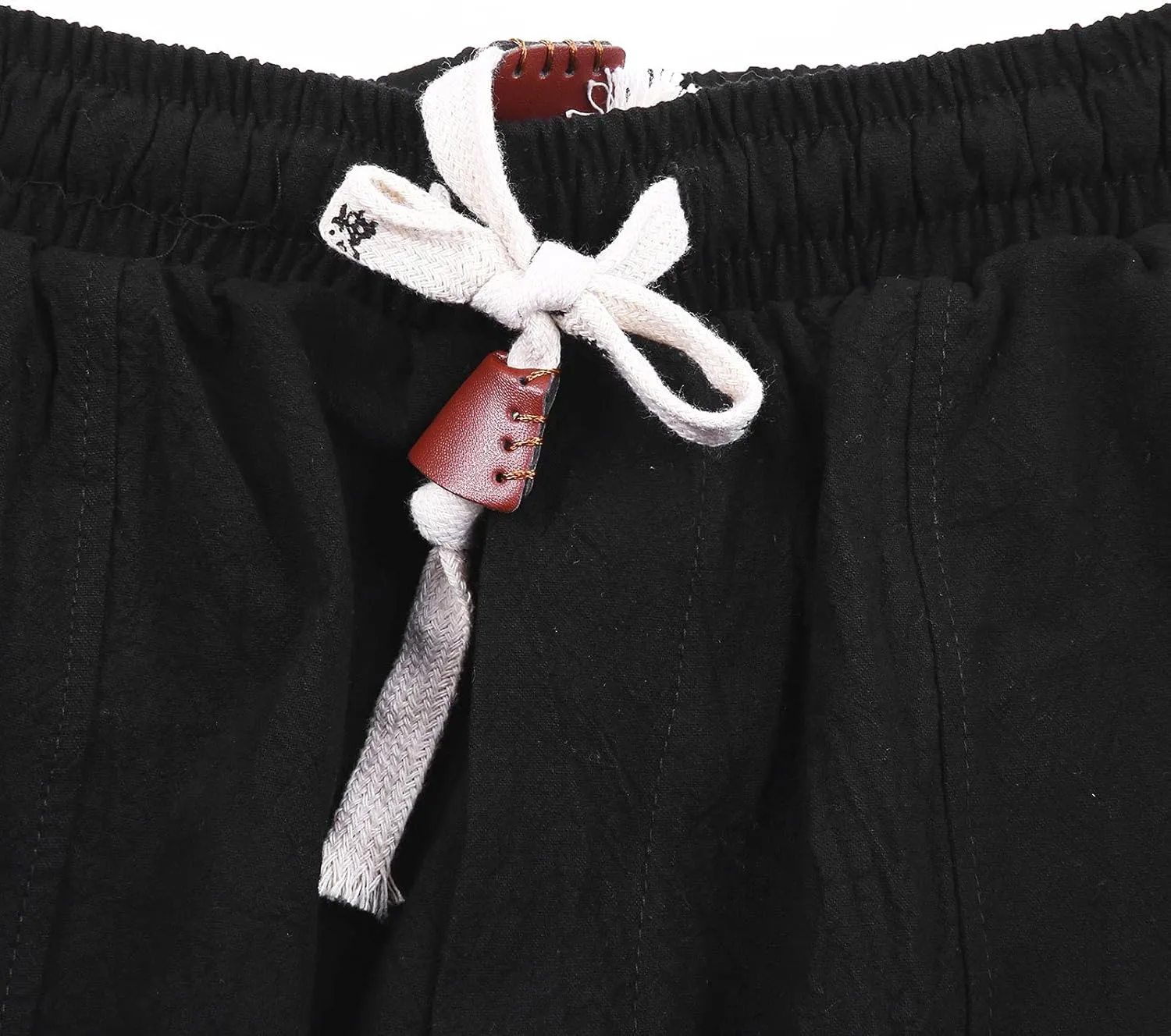 Cargo Trousers for Men Drawstring Hiking Pants Elastic Waist Outdoor Trousers with 7 Pockets Mens Long Cargo Pants