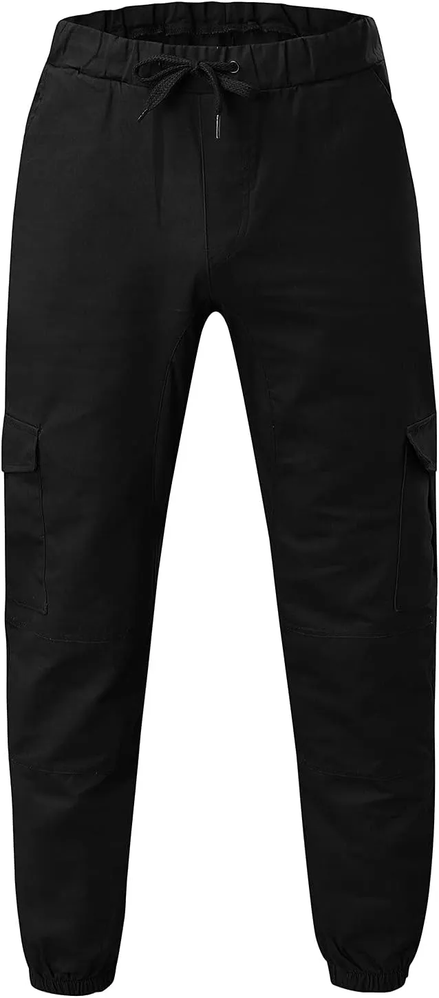 Cargo Trousers for Men Pants Men's Elastic Waist Drawstring Jogger Hiking Streetwear Cargo Pants with Pockets Men's