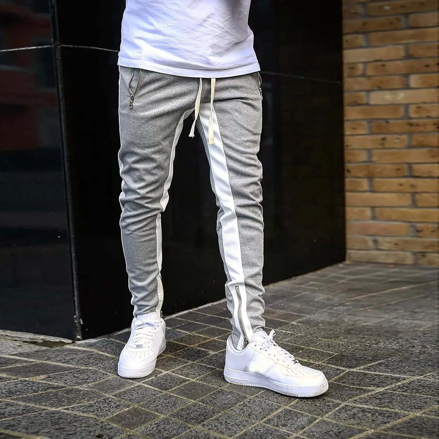 Cargo Trousers for Men Slim Jogger Pants Tapered Athletic Sweatpants for Jogging Running Exercise Gym Workout Mens