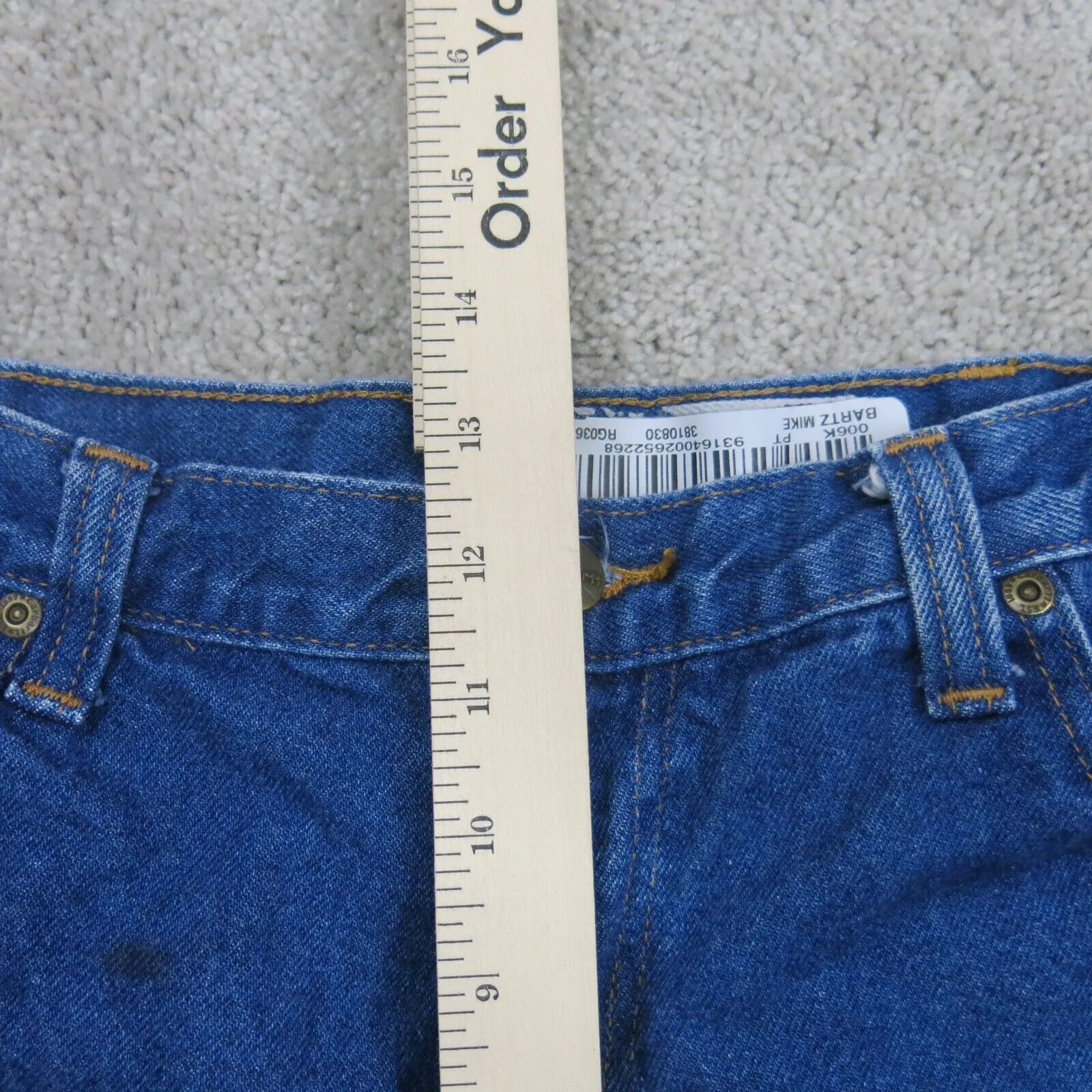 Carhartt Men Straight Leg Jeans 100%Cotton Relaxed Fit High Rise Blue SZ W36XL32