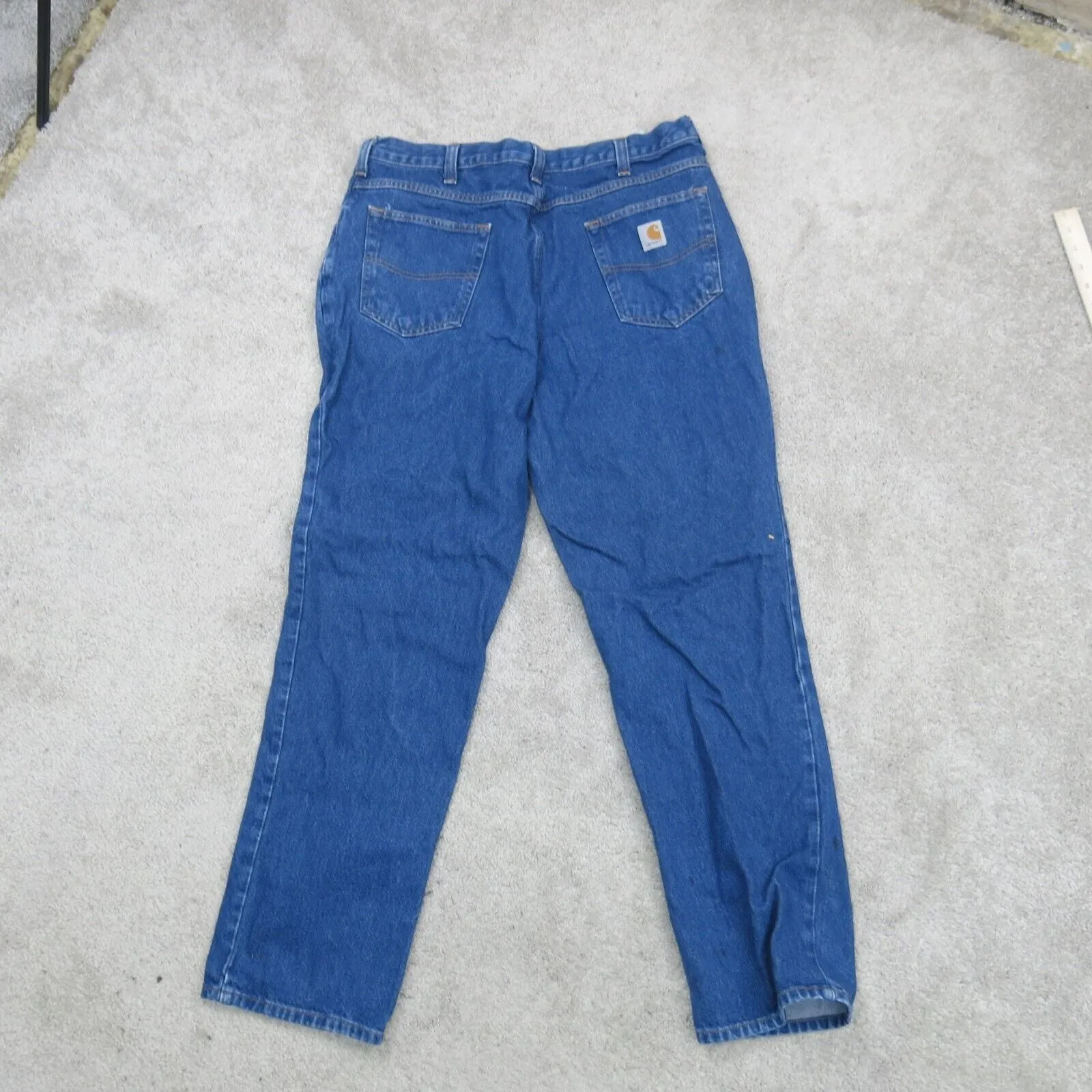 Carhartt Men Straight Leg Jeans 100%Cotton Relaxed Fit High Rise Blue SZ W36XL32