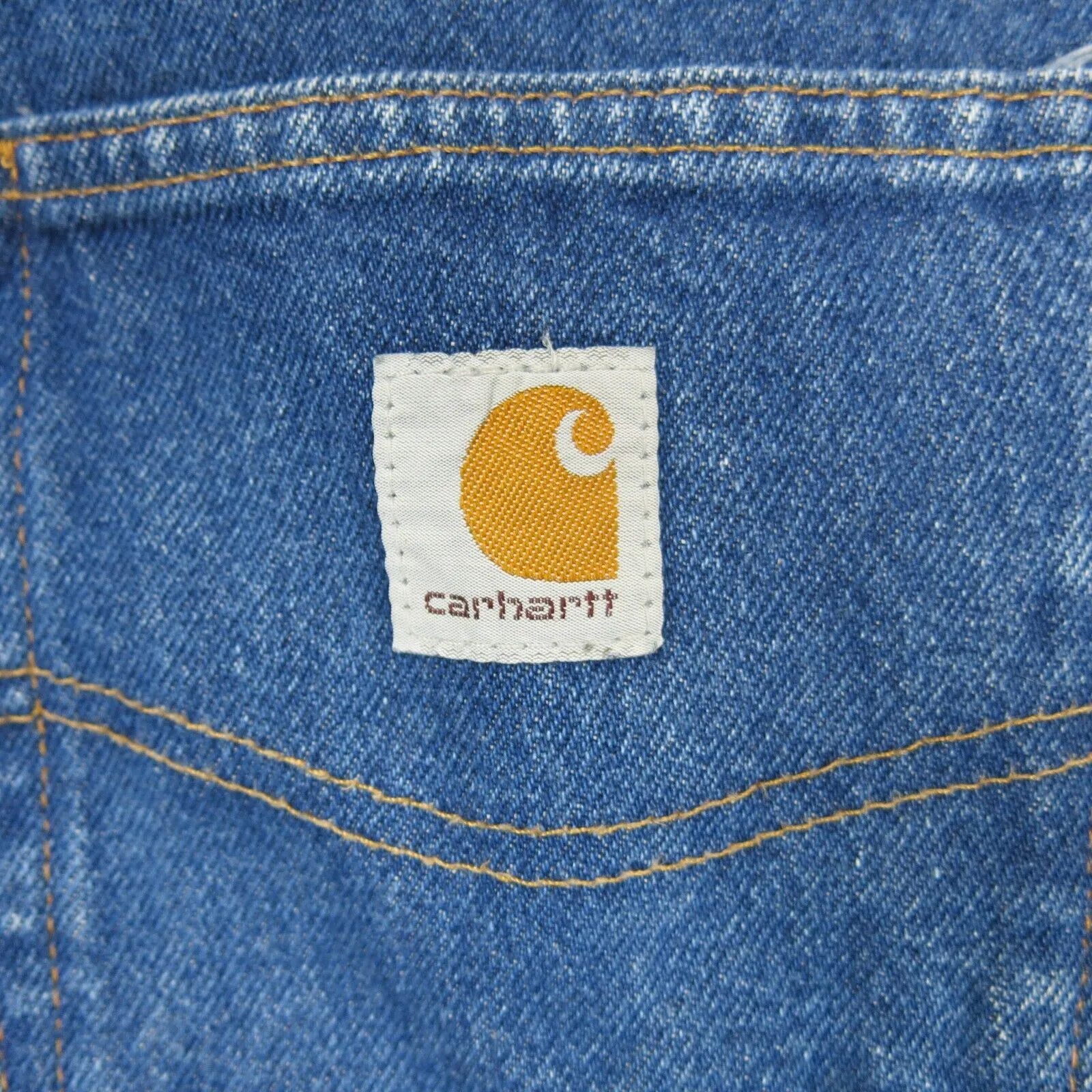 Carhartt Men Straight Leg Jeans 100%Cotton Relaxed Fit High Rise Blue SZ W36XL32
