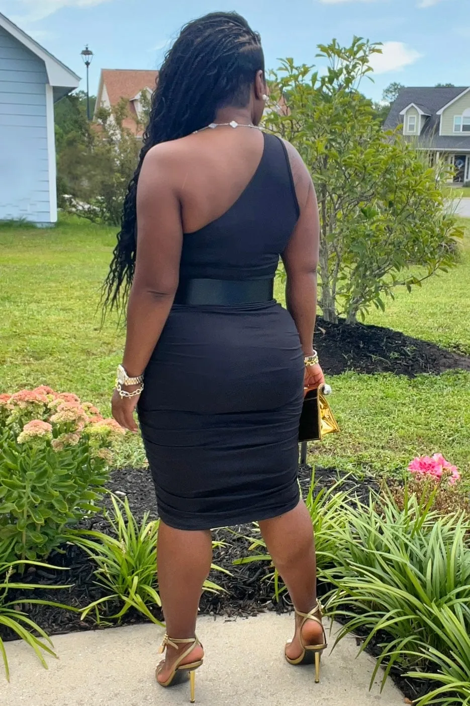 Carla Ruched And Ready One Shoulder Bodycon Dress Quick Outfit