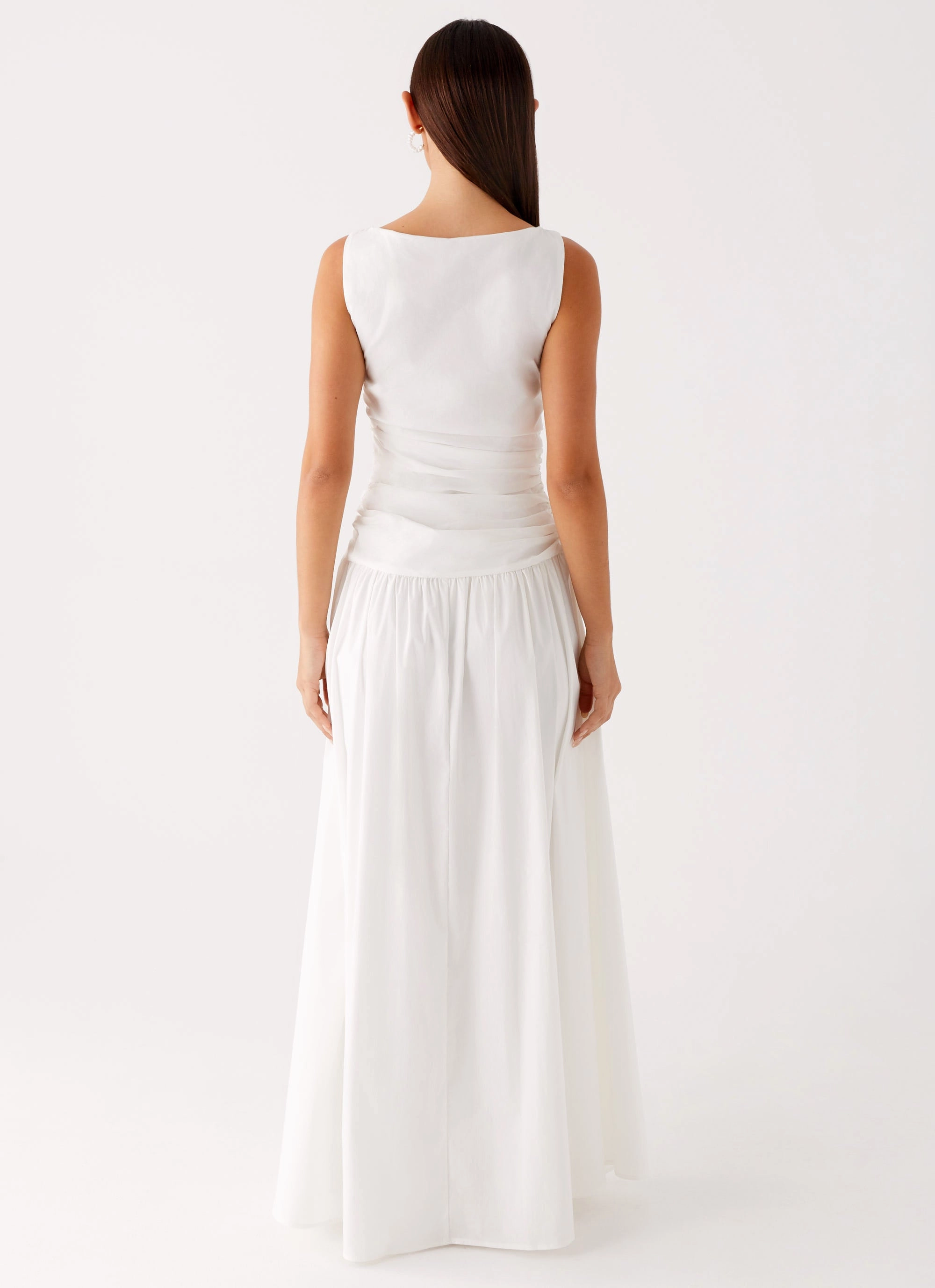 Holiday Wear Carmel High Neck Maxi Dress - White