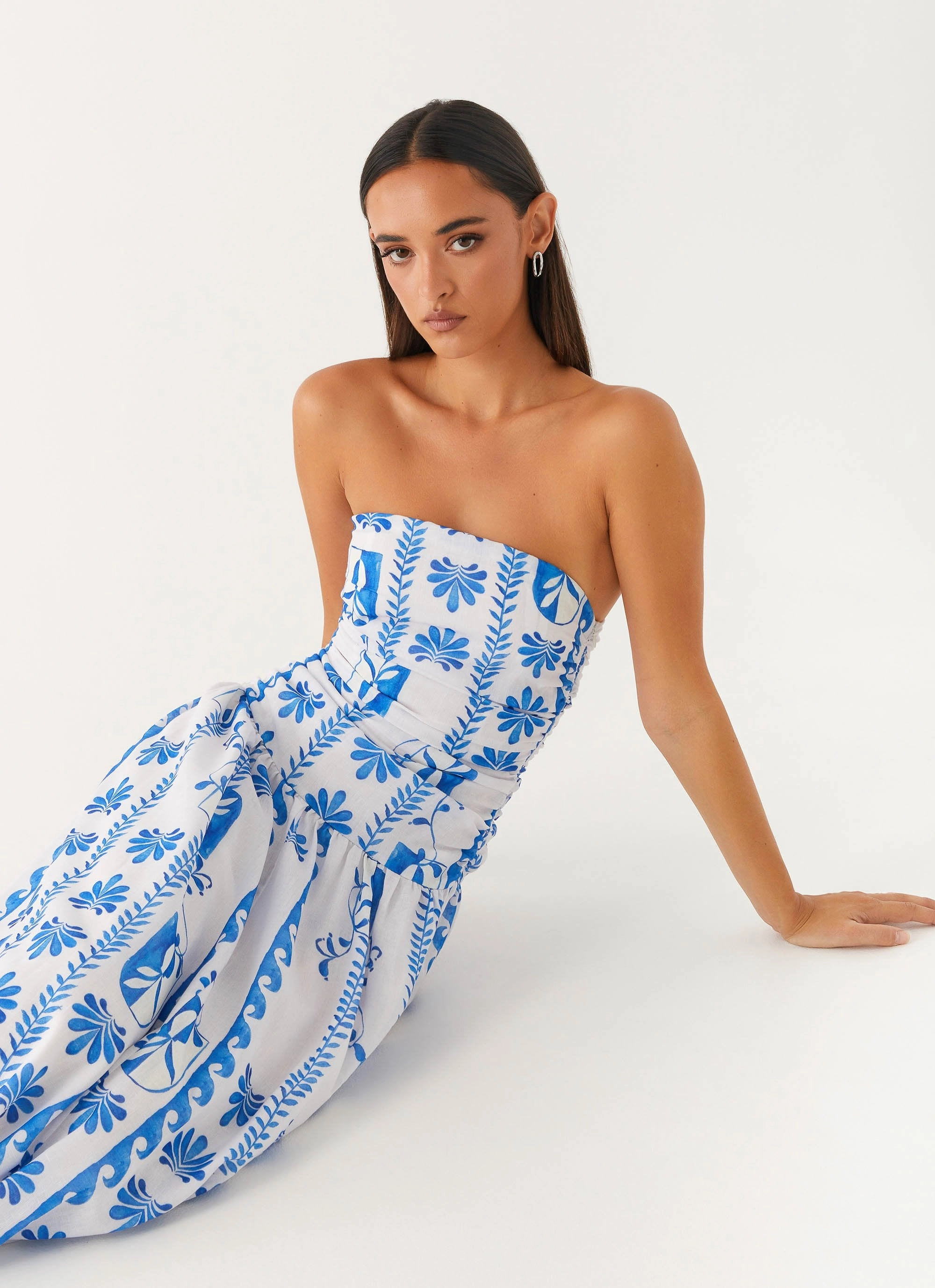 Lux Look Carmel Maxi Dress - Floral Wave
