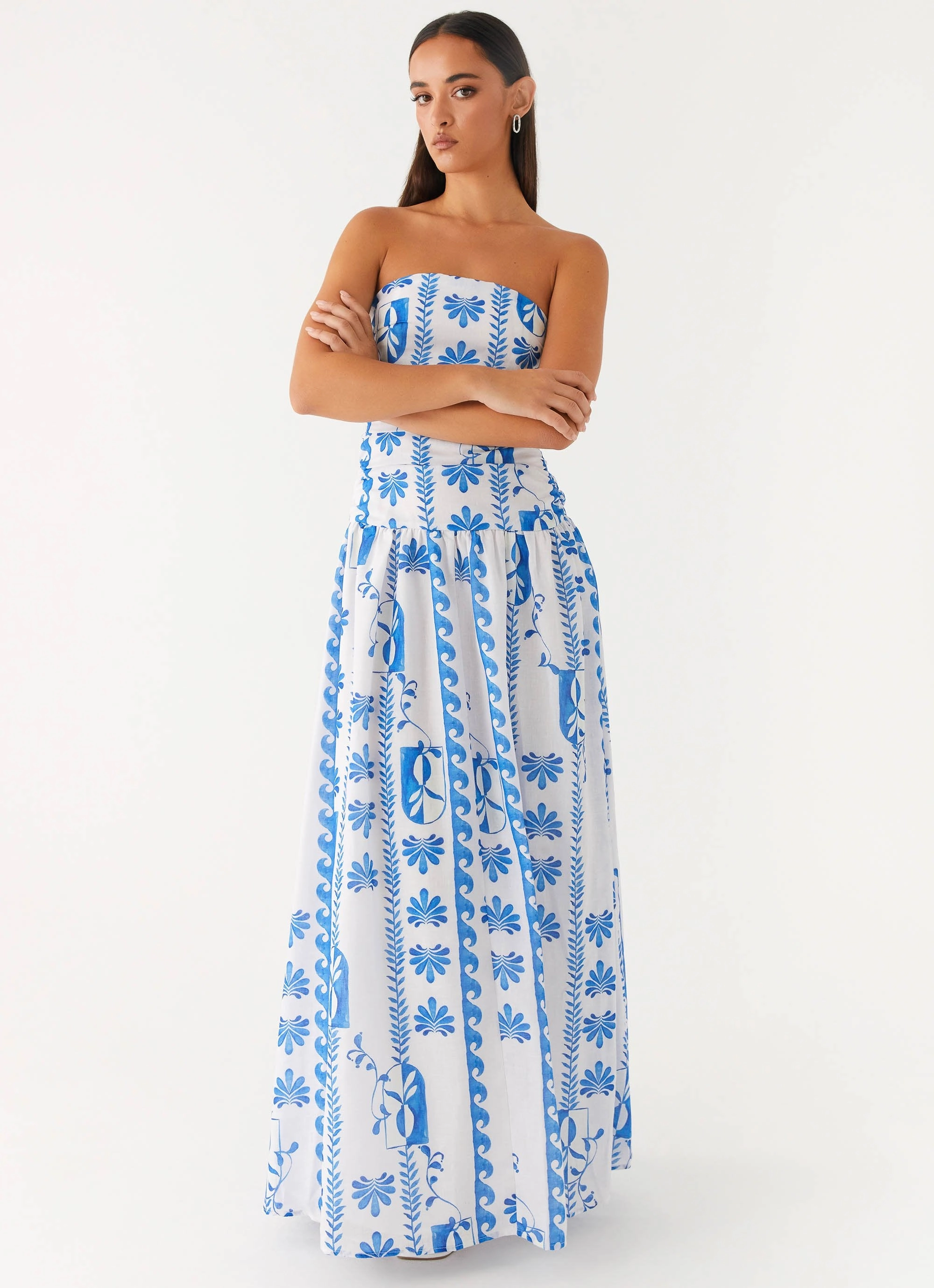 Chill Style breathable fabric dress Carmel Maxi Dress - Floral Wave