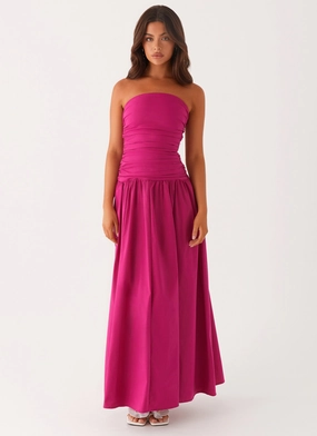 Bold Pattern Carmel Maxi Dress - Fuchsia