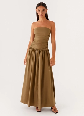 Carmel Maxi Dress - Khaki Edge Shape Casual Style Wear
