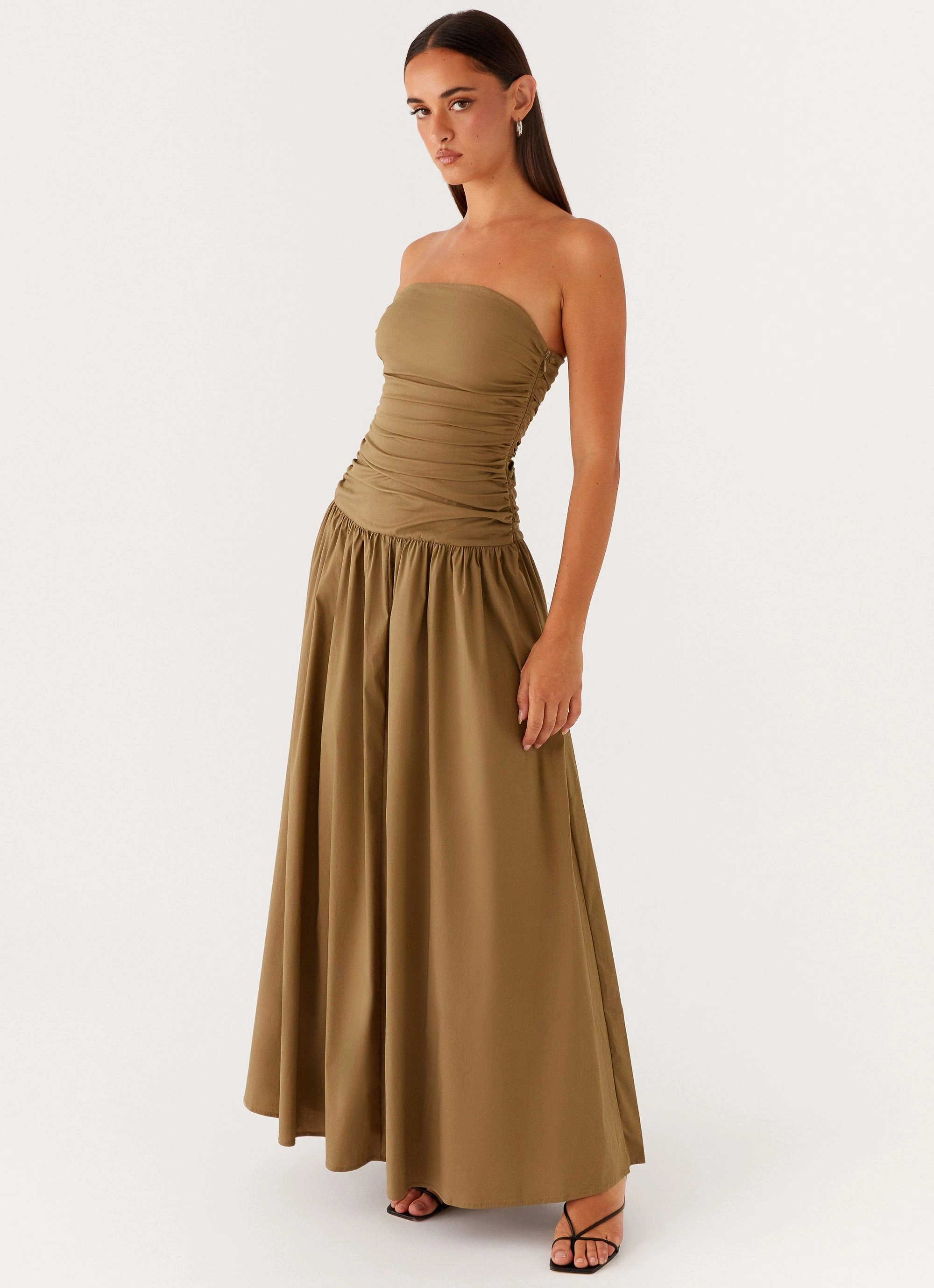 Carmel Maxi Dress - Khaki Lounge Fit