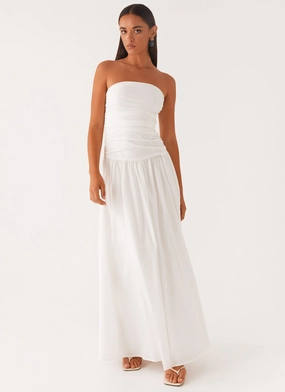 Carmel Maxi Dress - White Elegant Fabric