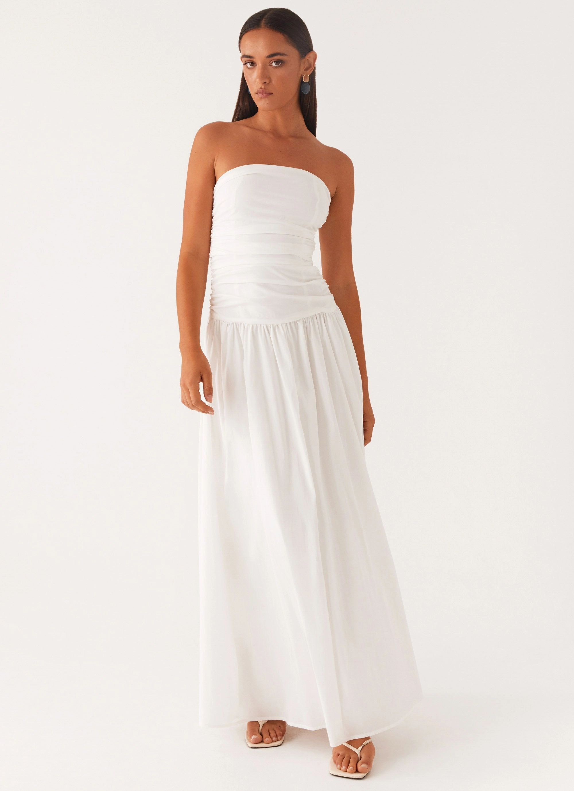 Carmel Maxi Dress - White Elegant Fabric