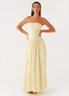 Carmel Maxi Dress - Yellow Subtle Flow