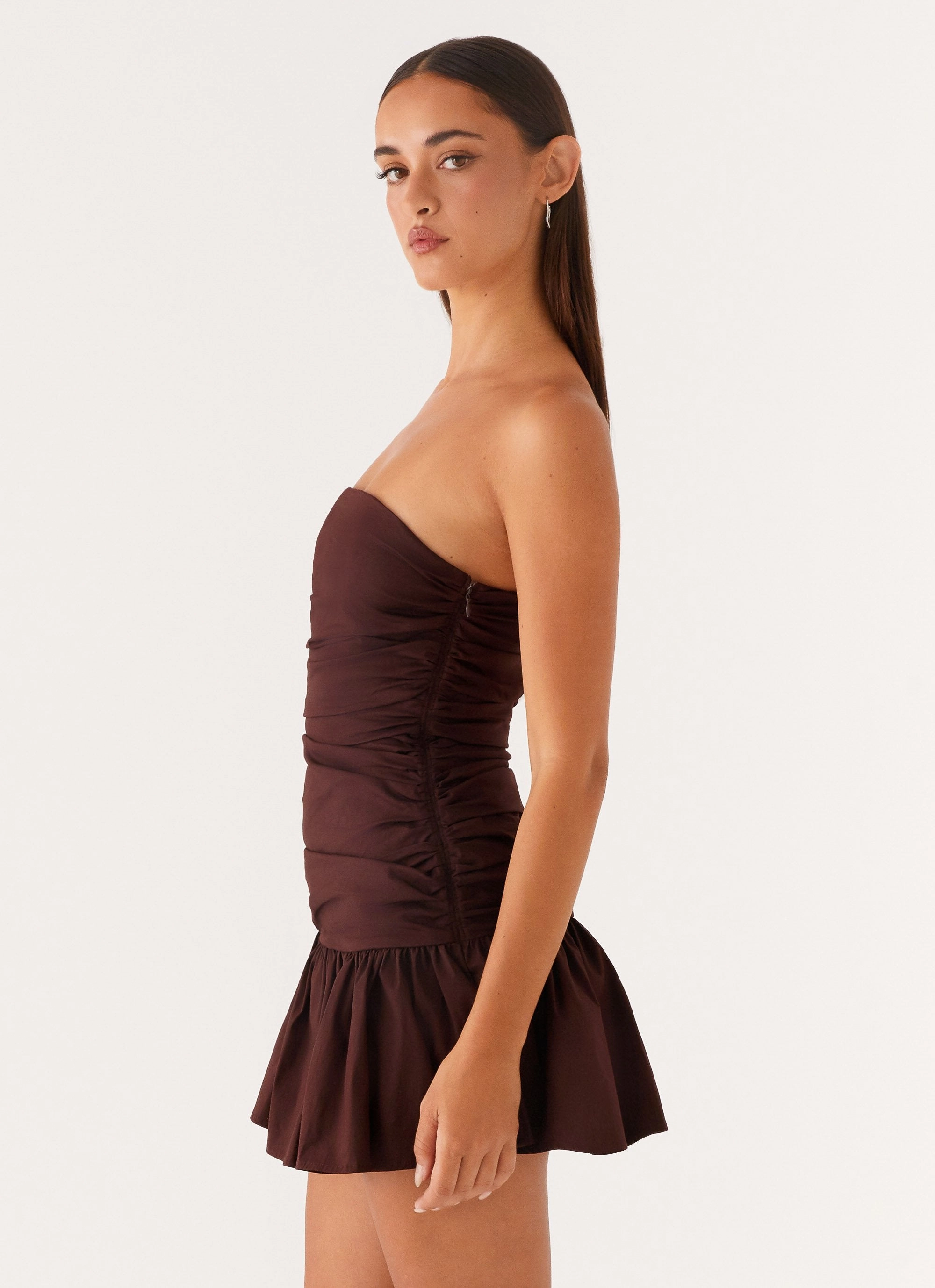 Body Ease Carmel Mini Dress - Chocolate