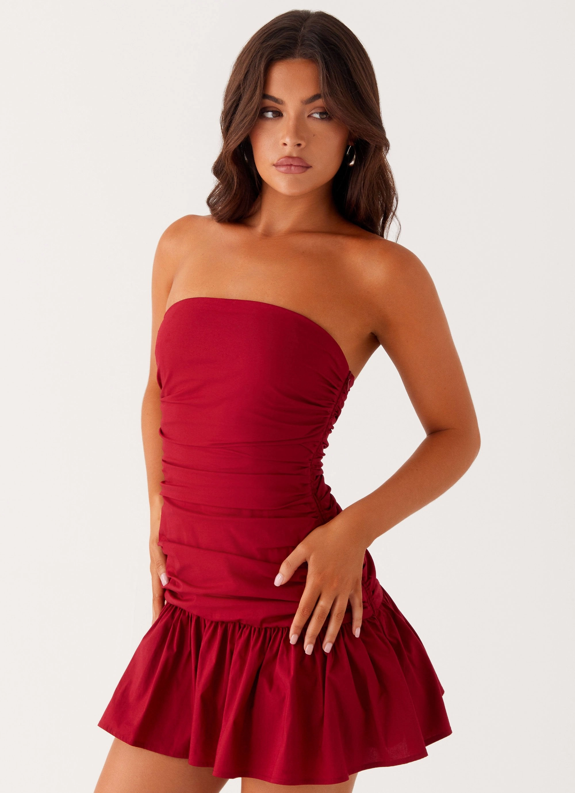 Carmel Mini Dress - Merlot Winter Layering