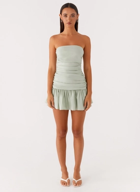 Carmel Mini Dress - Sage Vibrant pattern
