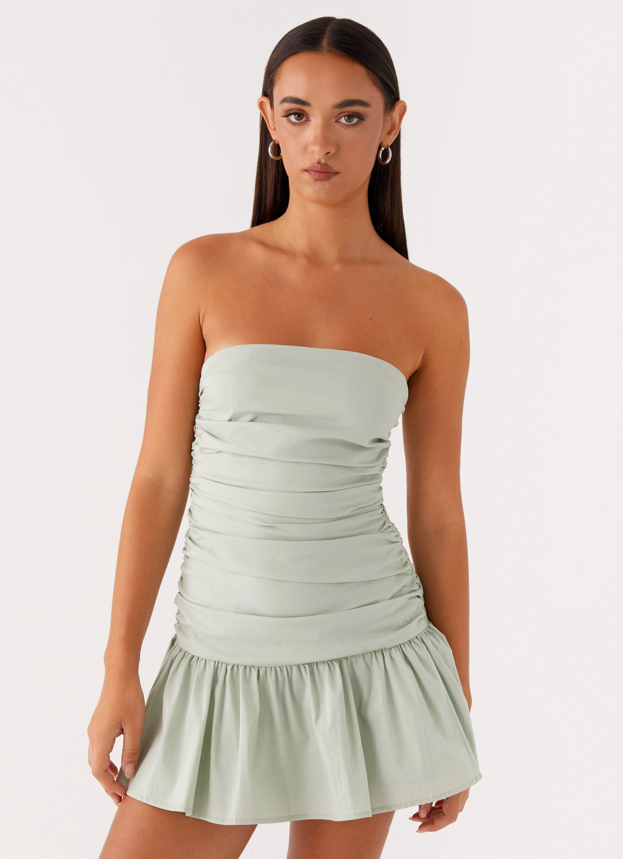 Carmel Mini Dress - Sage Subtle Motion Sleek Flex