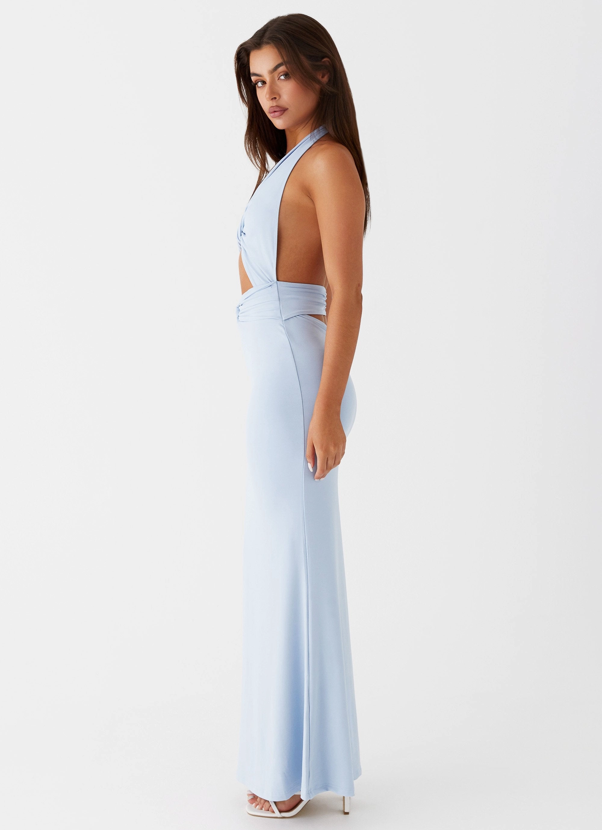 Carolina Twist Maxi Dress - Blue Cozy Vibe Relaxed Wear