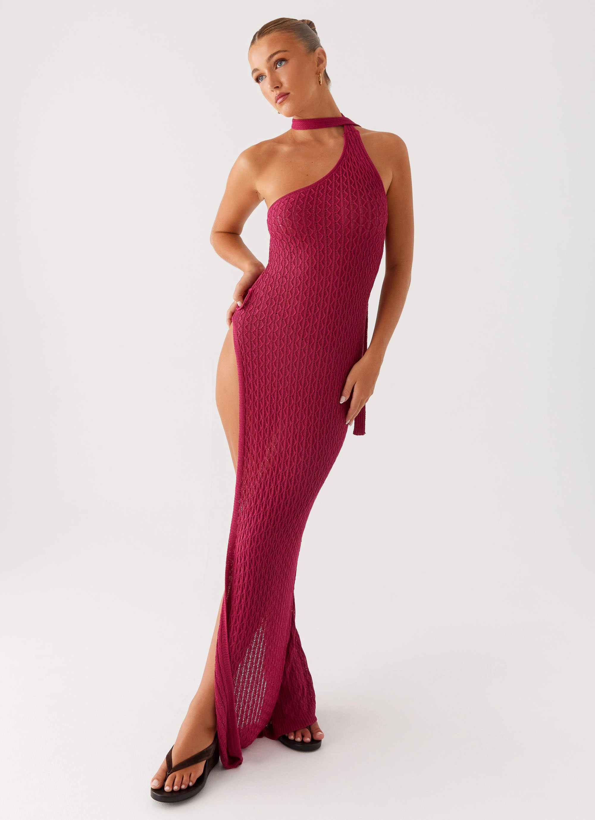 Carryn Knit Maxi Dress - Hot Pink Urban Fit Luxe Wear