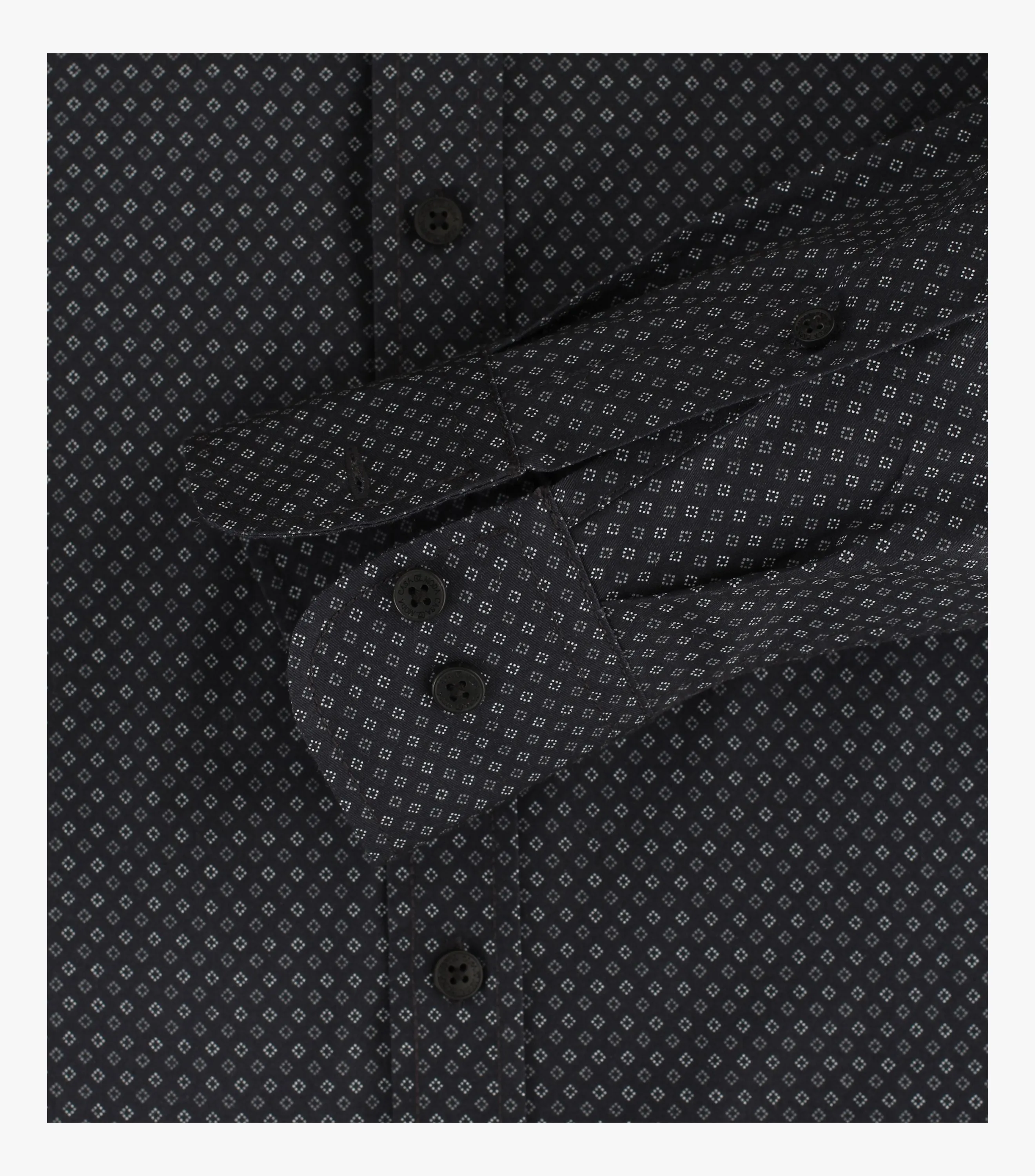 Casa Moda Long Sleeve Diamond Print Casual Shirt 750 - Black/Grey