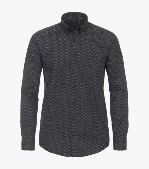Casa Moda Long Sleeve Diamond Print Casual Shirt 750 - Black/Grey