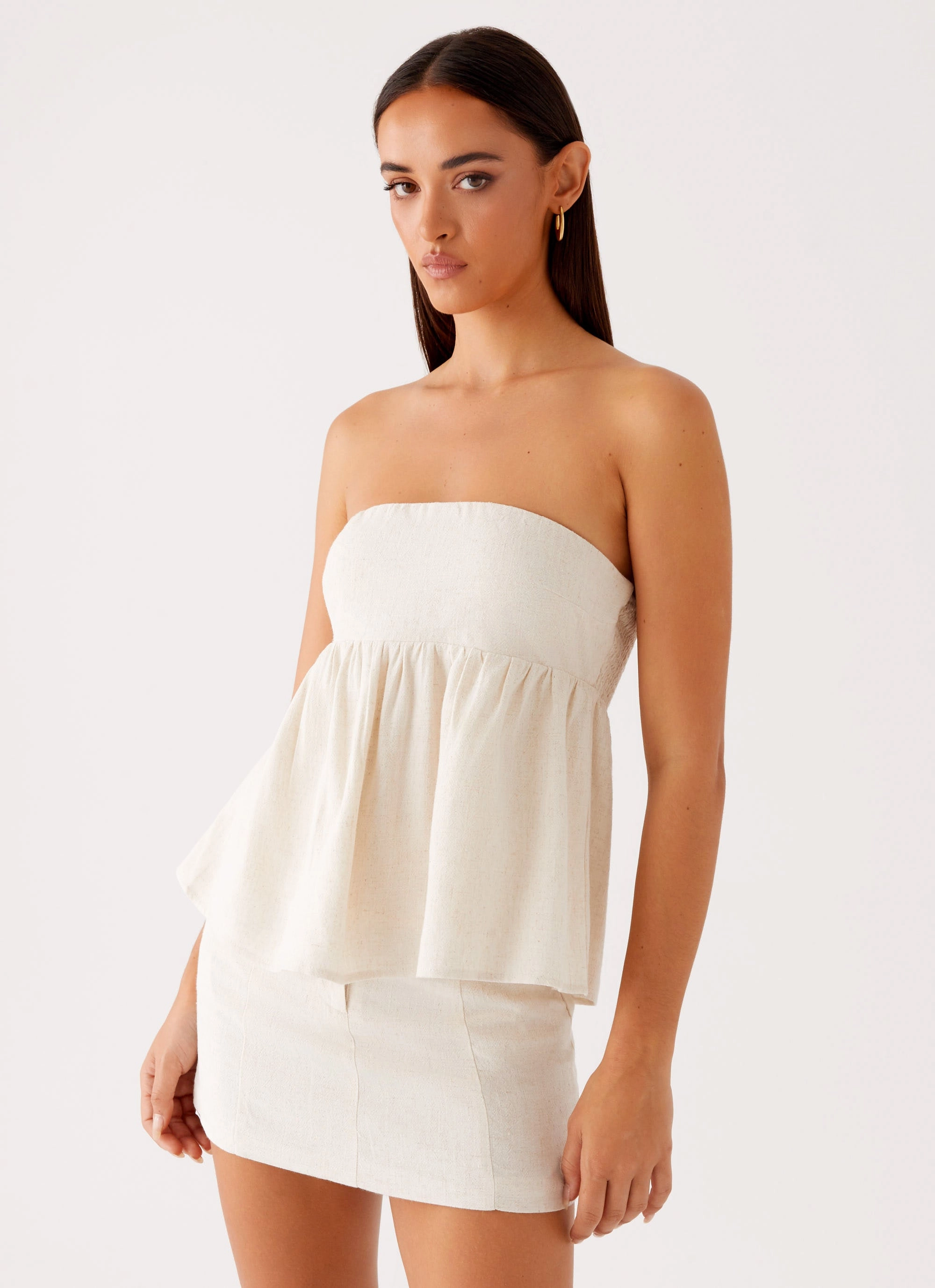 MultiFunctionalPockets SweatGuard Lining Cassie Tube Top - Oat