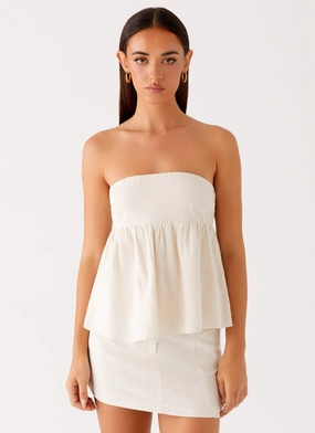Cassie Tube Top - Oat Quick Access Slit