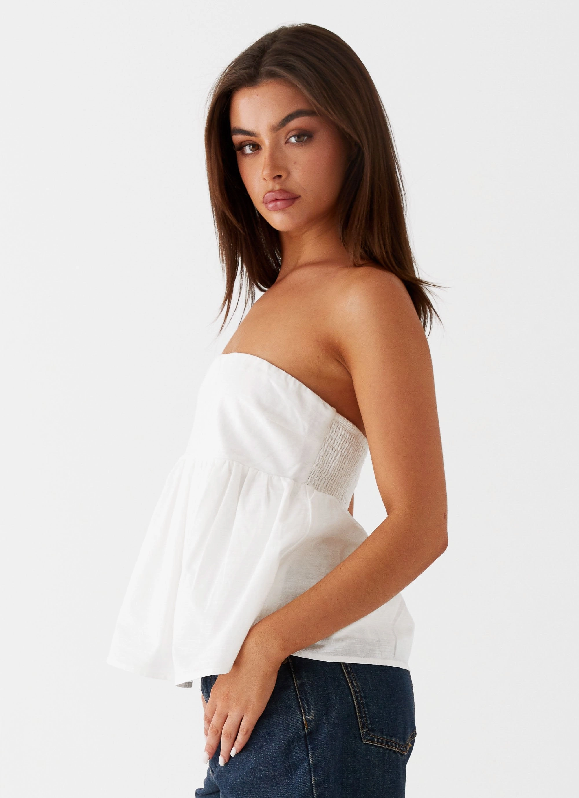 Cassie Tube Top - White SeamlessKnitConstruction