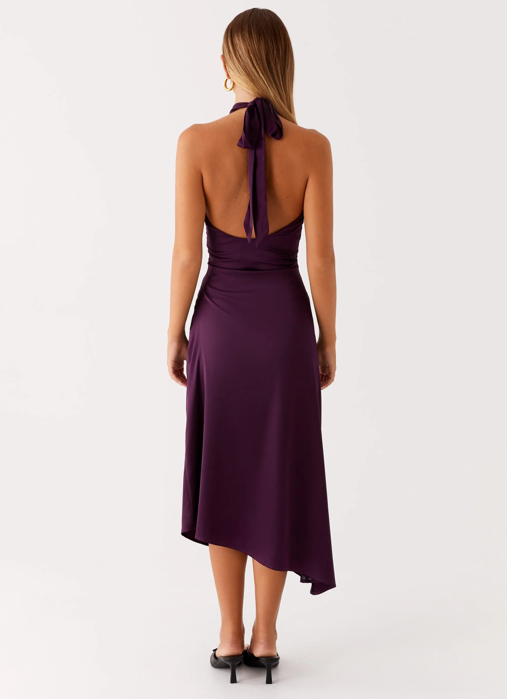 Perfectly Fit Look Casta Halterneck Midi Dress - Plum