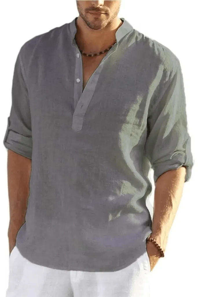 Casual Blouse Cotton Linen T-Shirt, Linen Clothing, Summer Linen Shirt, Beach Clothing, Casual Linen Loose Tops Long Sleeve Tee