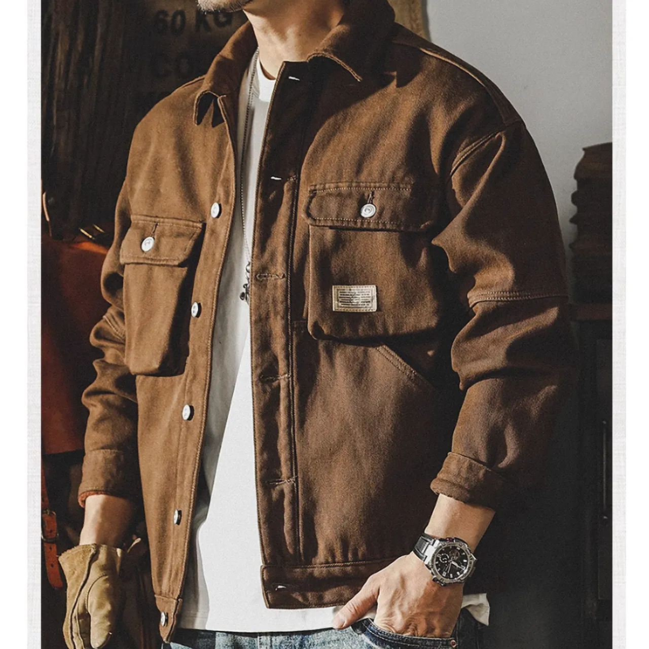 Casual Colored Denim Jacket P0314