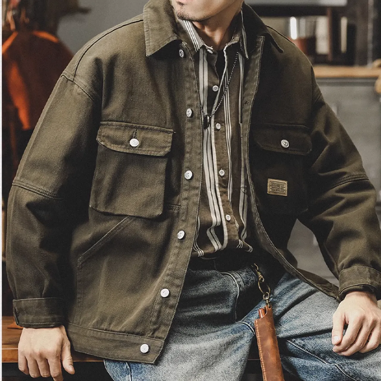 Casual Colored Denim Jacket P0314
