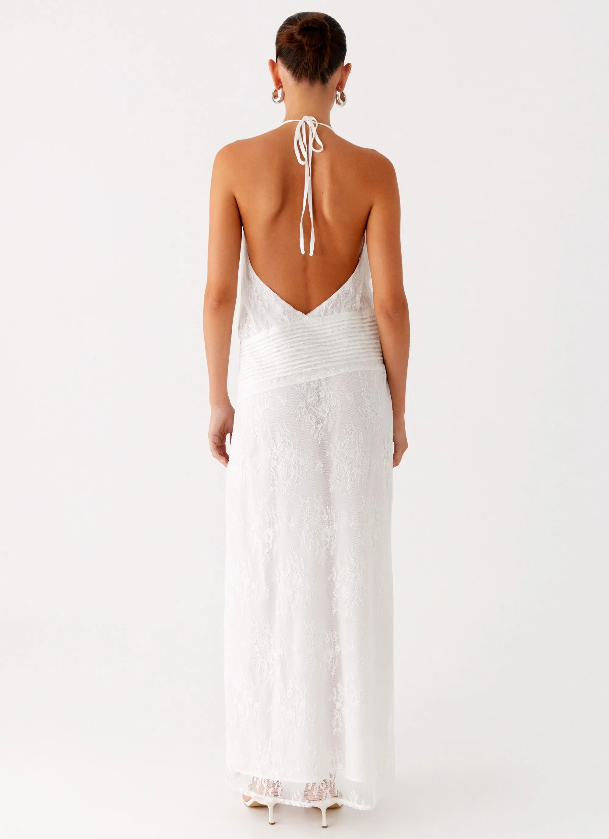 Quick Elegance Reinhart Halter Maxi Dress - White