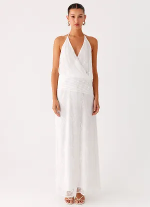 Perfect Mood Reinhart Halter Maxi Dress - White