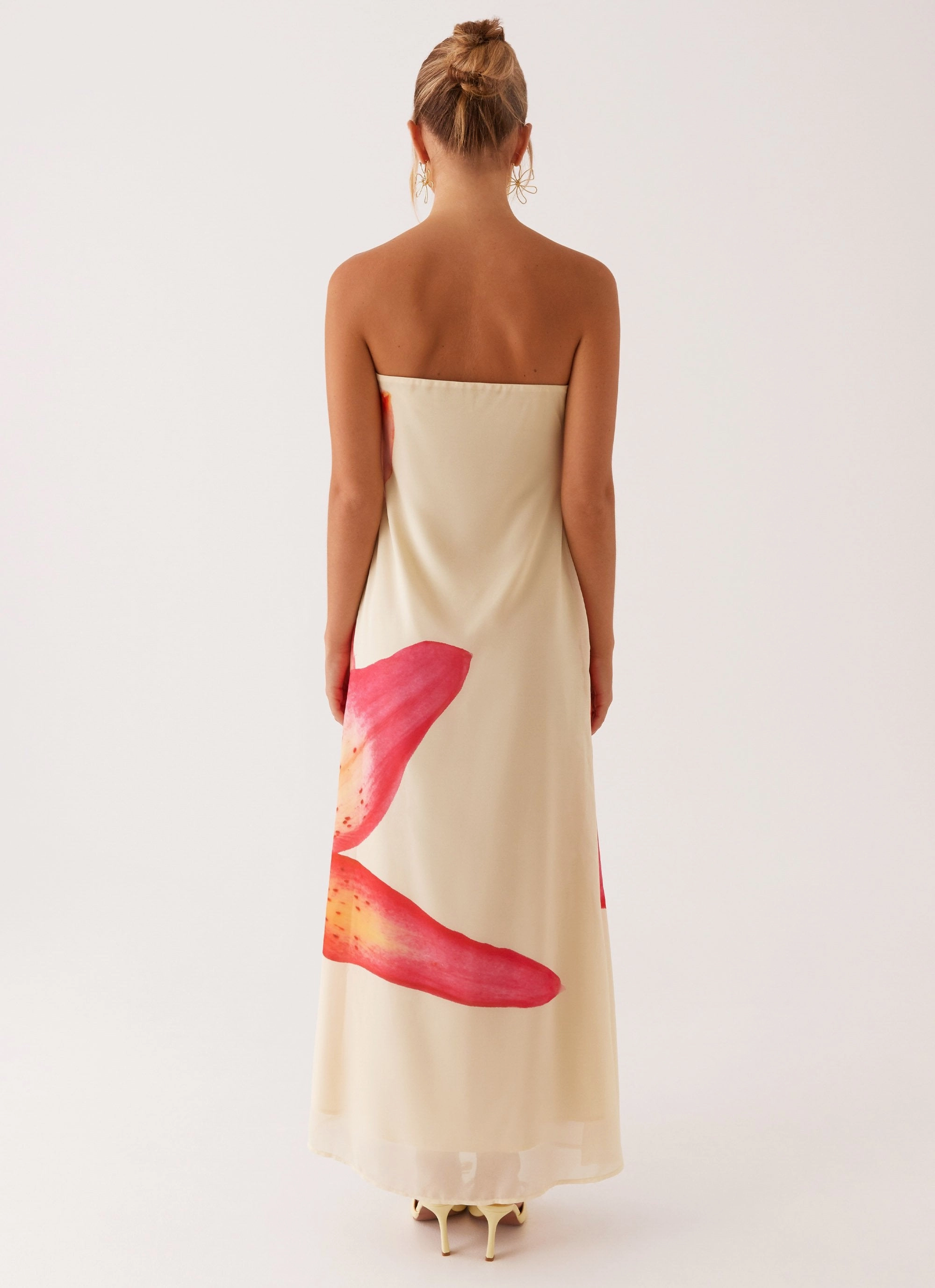 Flowing Lines Darcy Maxi Dress - Yellow Floral