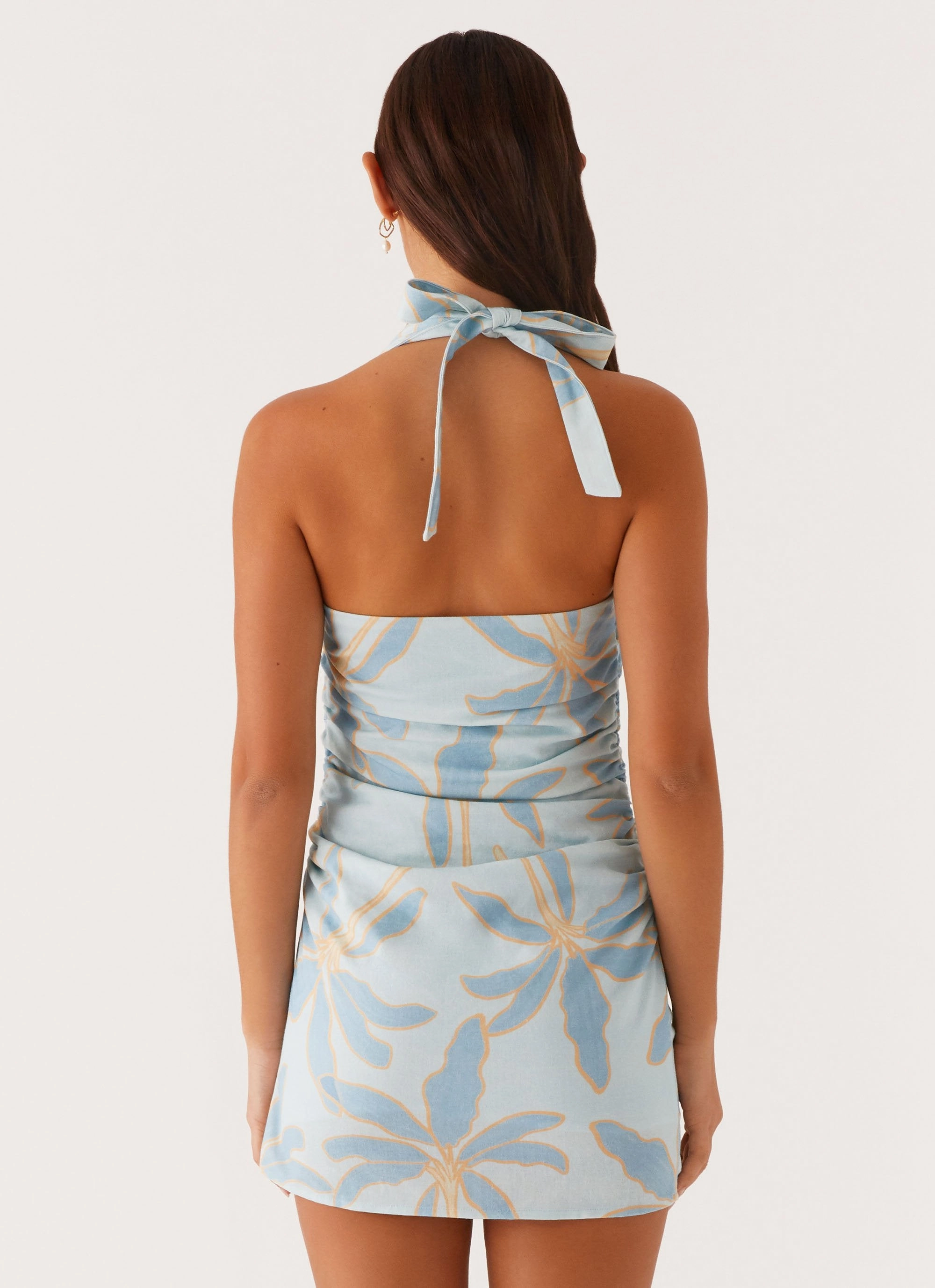 Annalissa Linen Mini Dress - Opulent Blue Soft Weave Comfy and Chic