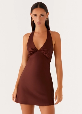 Warm Base Casual Must-Have Heavy Hearted Mini Dress - Chocolate